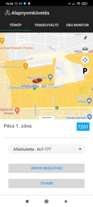 Parkolás előkészítése Parkolás előkészítése